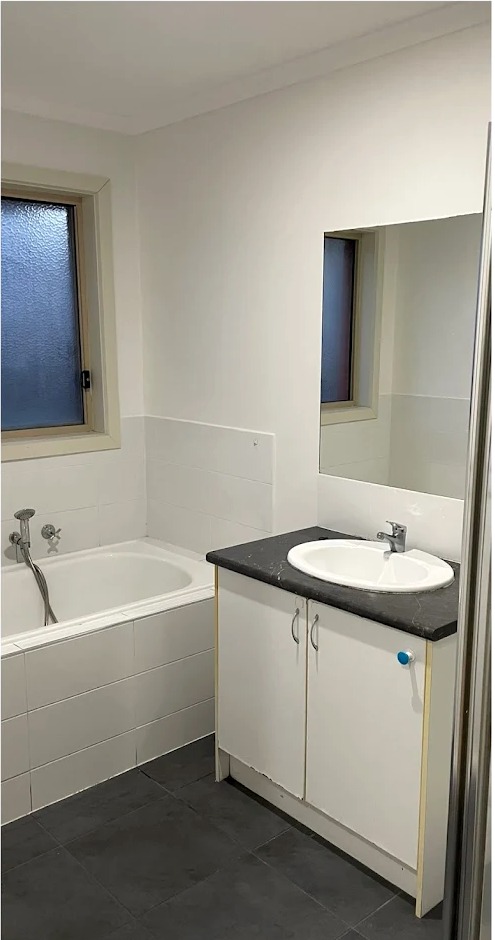 Freshly repainted bathroom interior